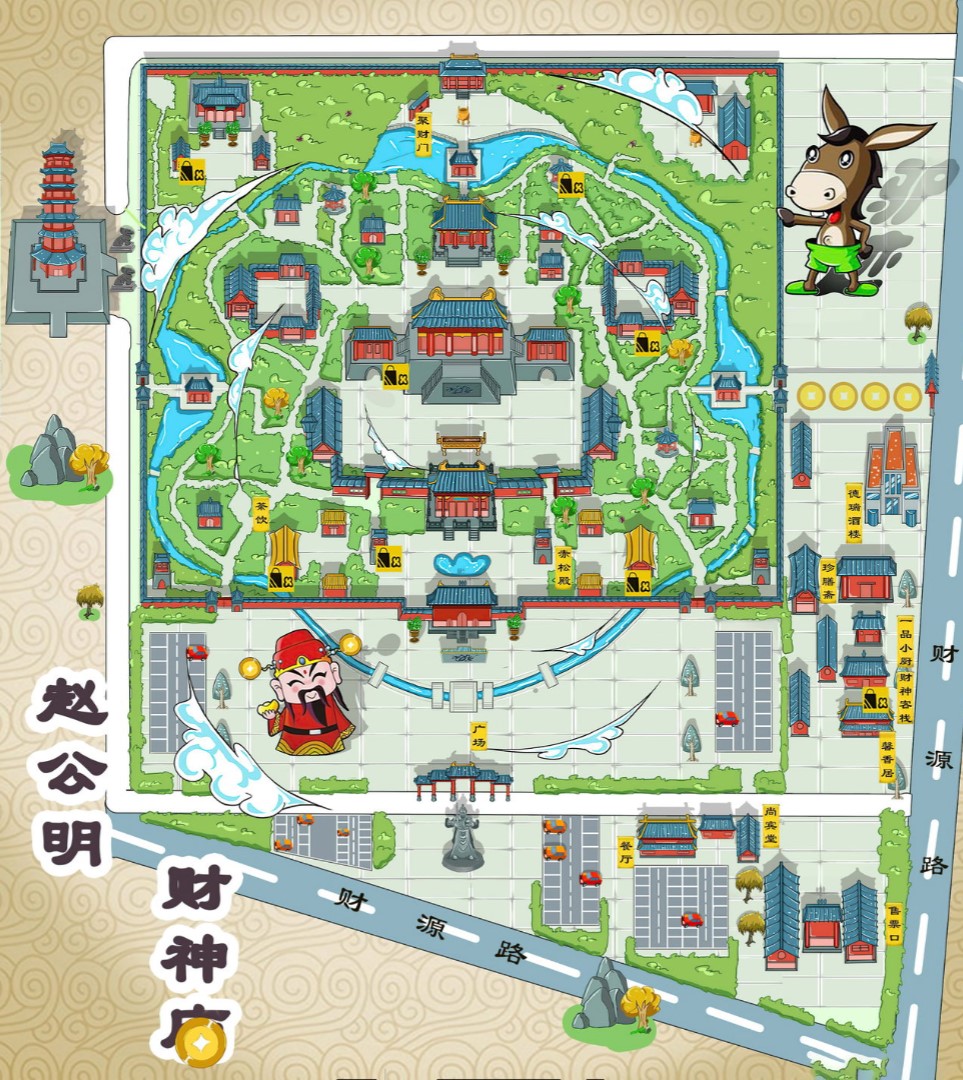 毕节寺庙类手绘地图